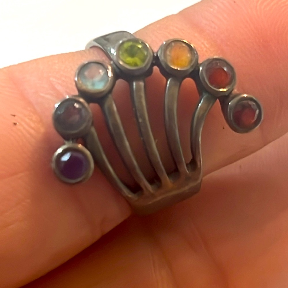 925 Sterling Silver Multiple Stone Expandable Ring